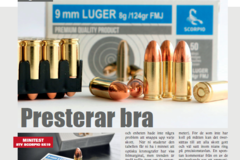 Scorpio 9 mm Luger testováno ve švédském odborném časopise Vapendidningen